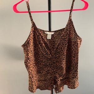 Leopard adjustable crop top